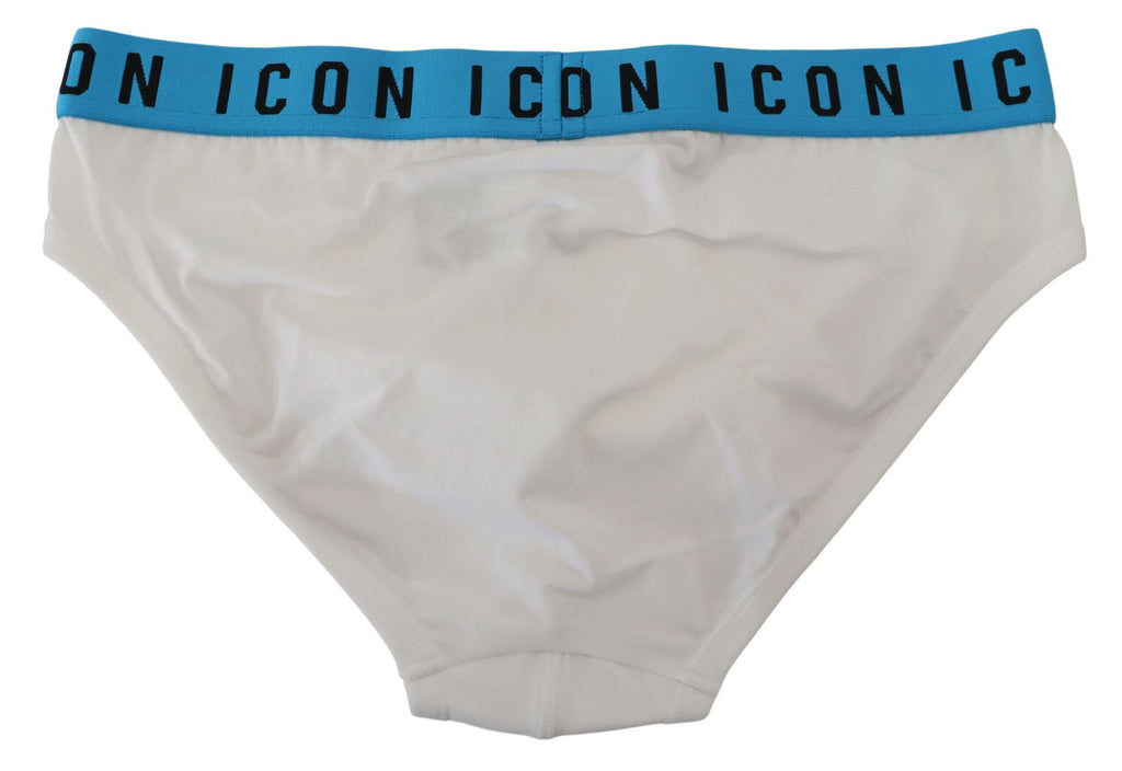 White Icon Logo Cotton Stretch Men Brief Underwear - it5-m