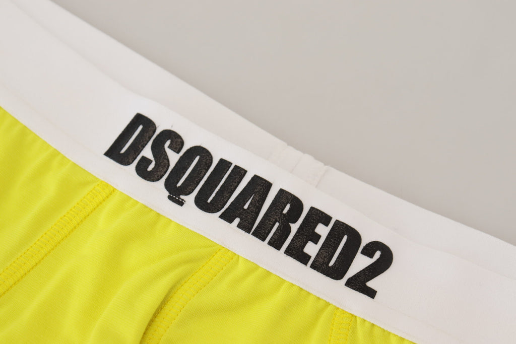 Yellow White Logo Modal Stretch Men Brief Underwear - it5-m