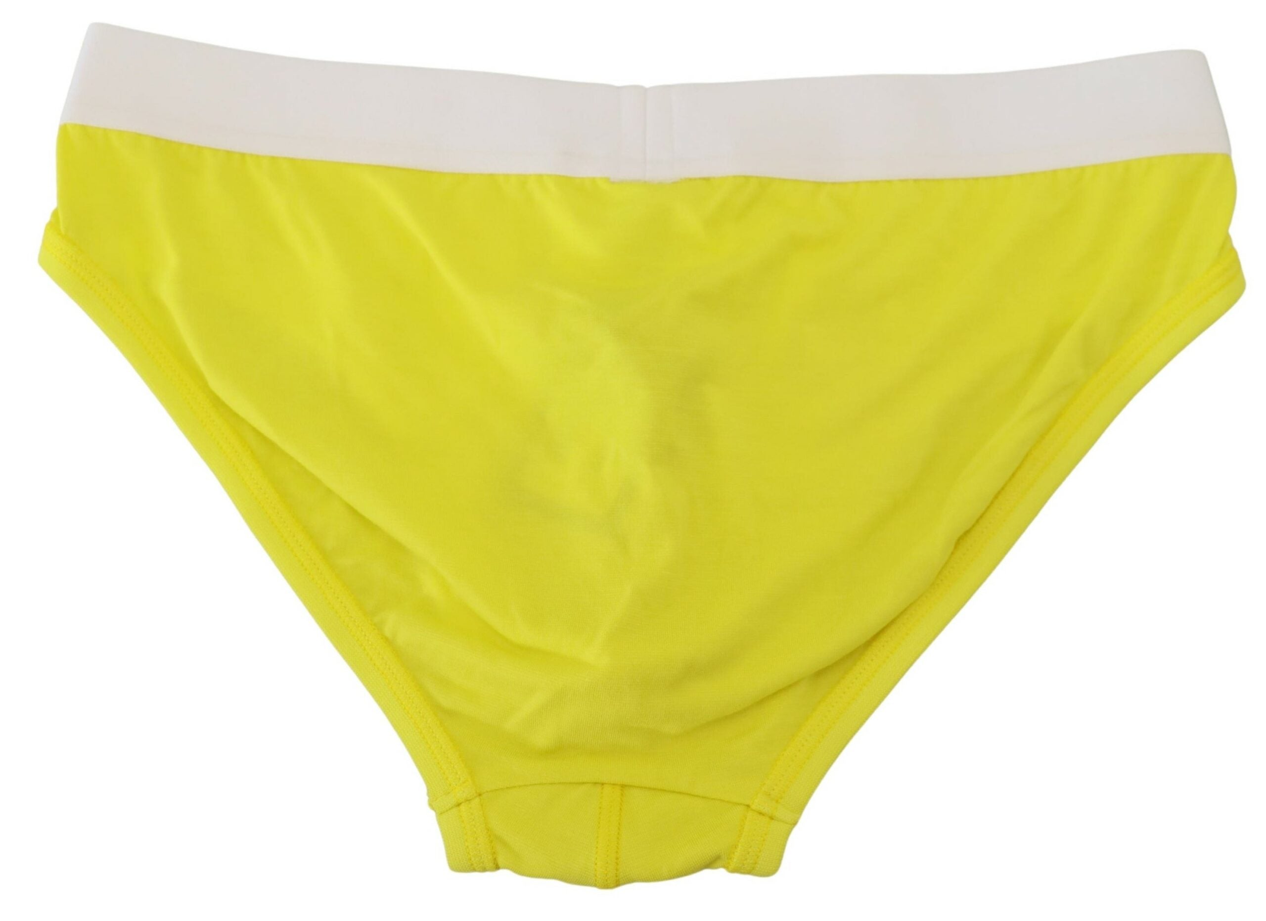 Yellow White Logo Modal Stretch Men Brief Underwear - it5-m