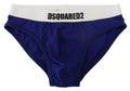 Blue White Logo Cotton Stretch Men Brief Underwear - it5-m