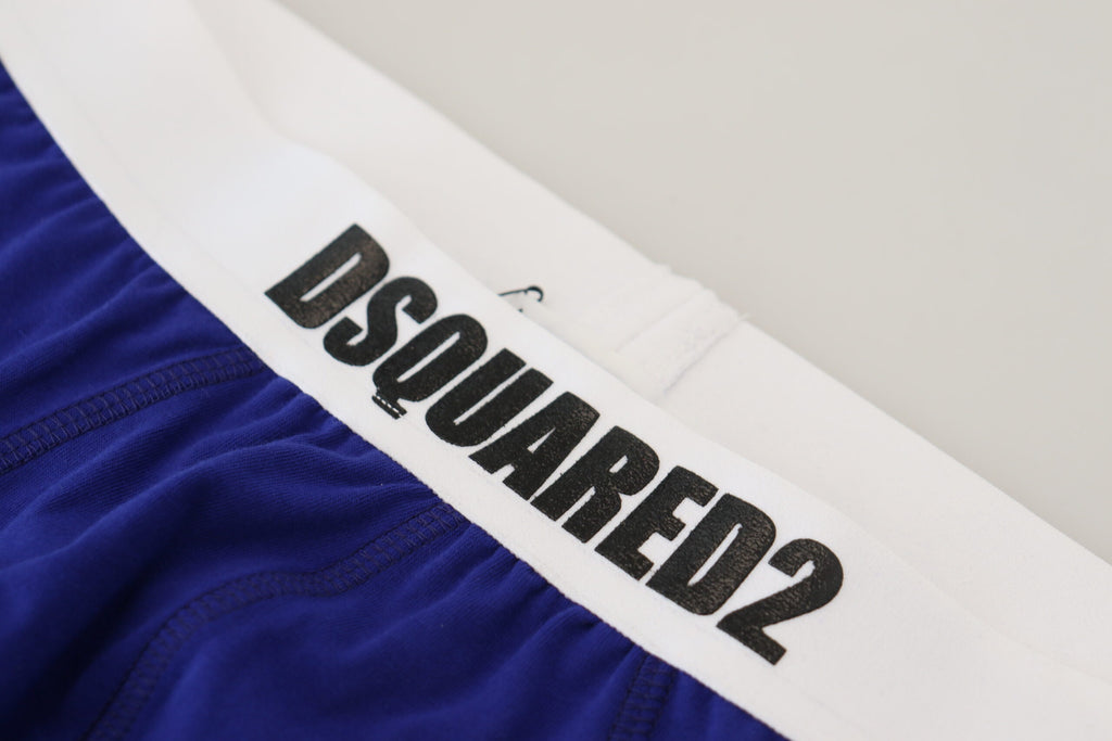 Blue White Logo Cotton Stretch Men Brief Underwear - it5-m