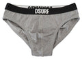 Gray DSURF Logo Cotton Stretch Men Brief Underwear - it5-m