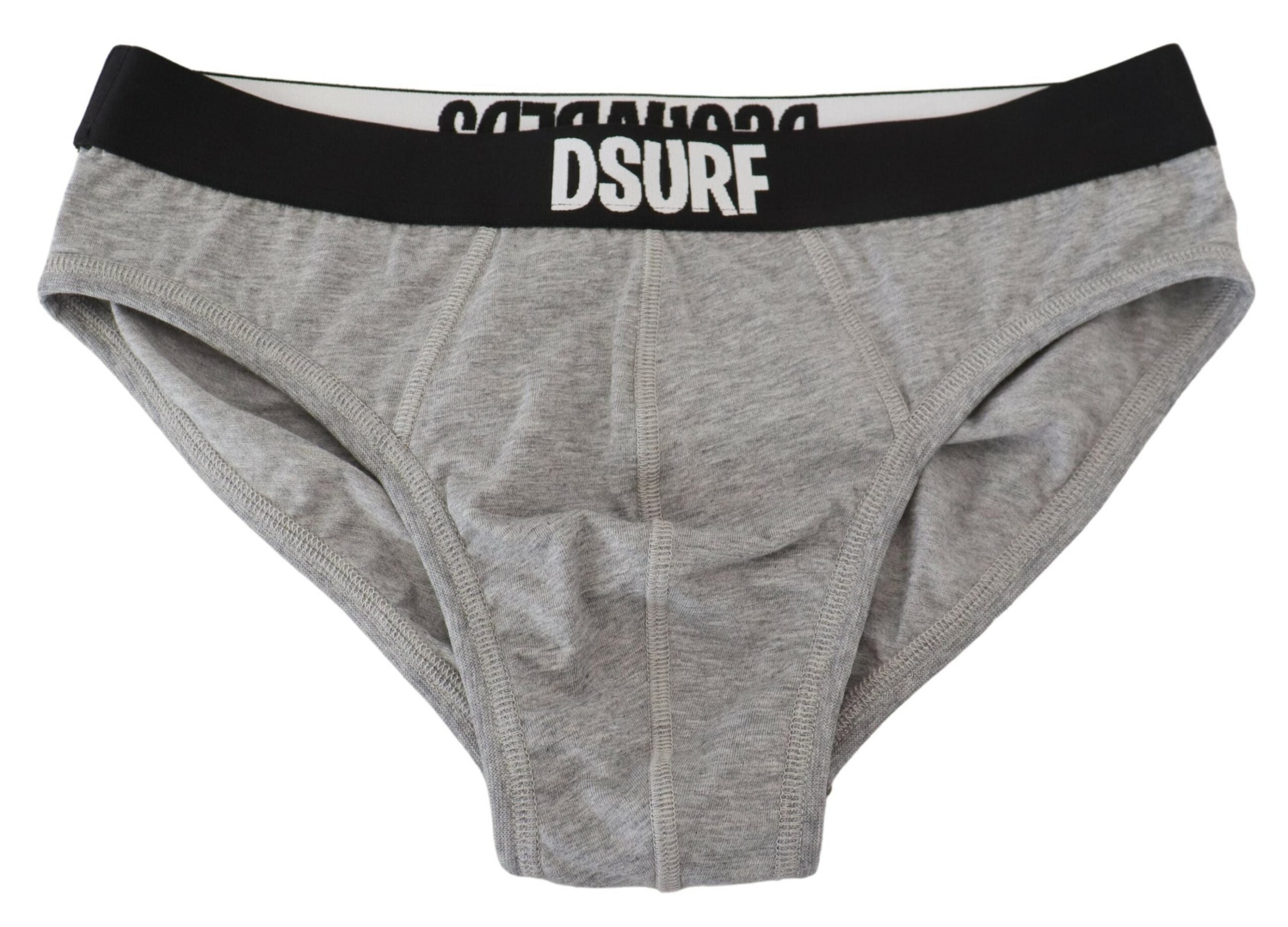Gray DSURF Logo Cotton Stretch Men Brief Underwear - it5-m