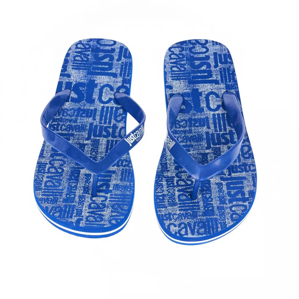 Infradito da uomo con logo azzurro chic - EU45/US12