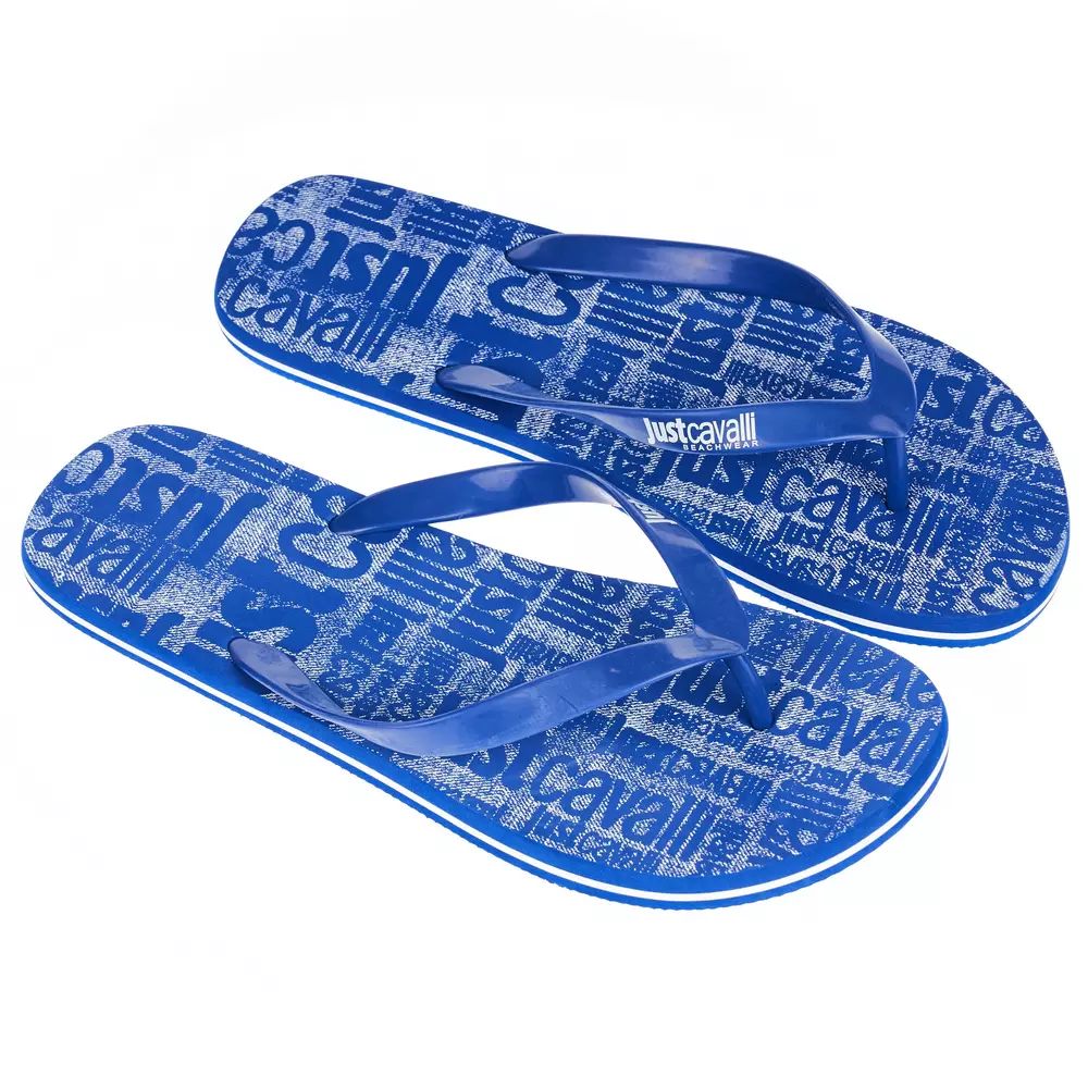Infradito da uomo con logo azzurro chic - EU45/US12