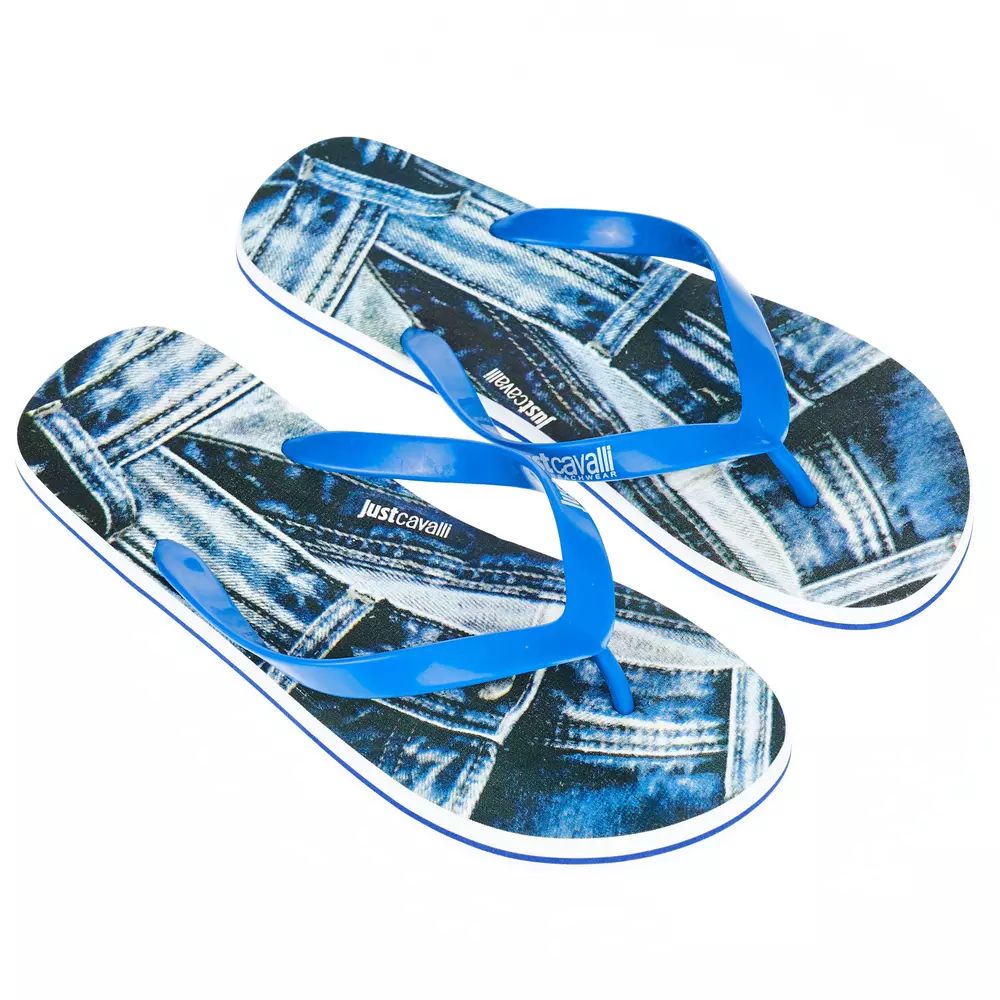 Infradito da uomo con logo azzurro - EU44/US11