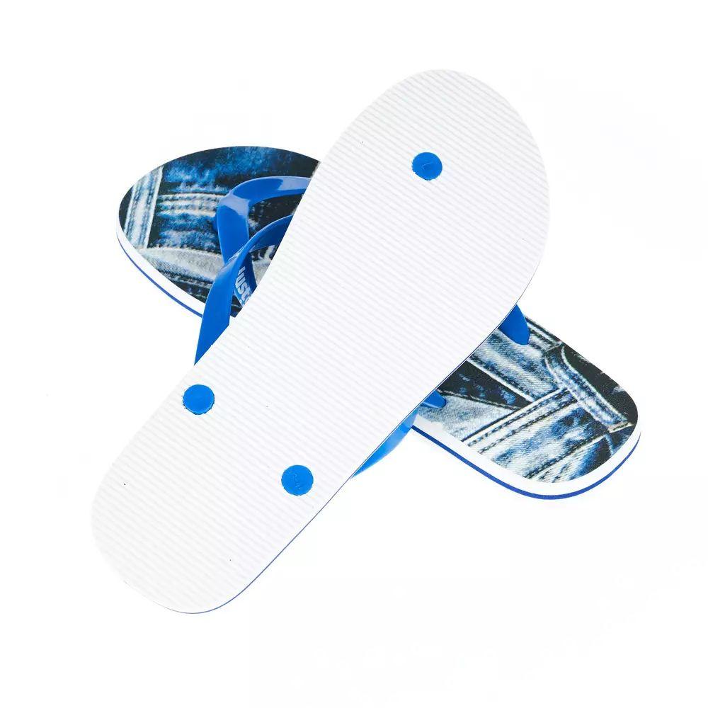 Infradito da uomo con logo azzurro - EU45/US12