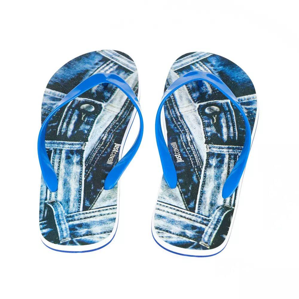 Infradito da uomo con logo azzurro - EU46/US13