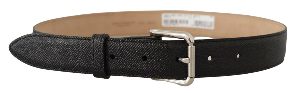 Black Calf Leather Brown Backend Metal Buckle Belt - 75-cm-30-inches