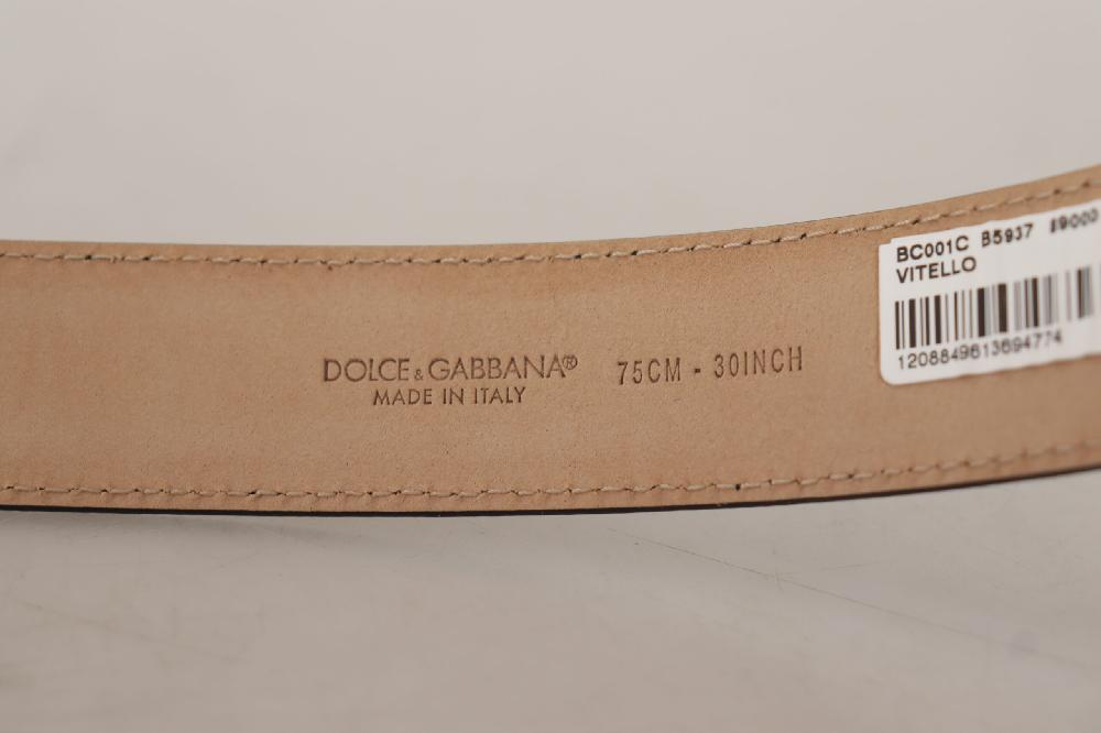 Black Calf Leather Brown Backend Metal Buckle Belt - 75-cm-30-inches