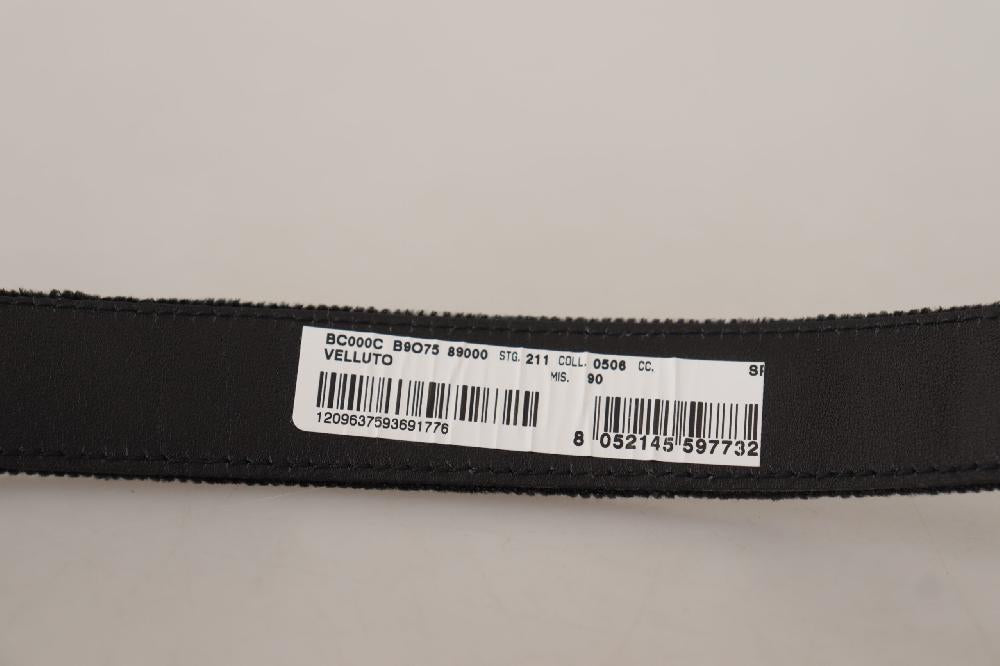 Black Velvet Classic Logo Engraved Metal Belt - 90-cm-36-inches