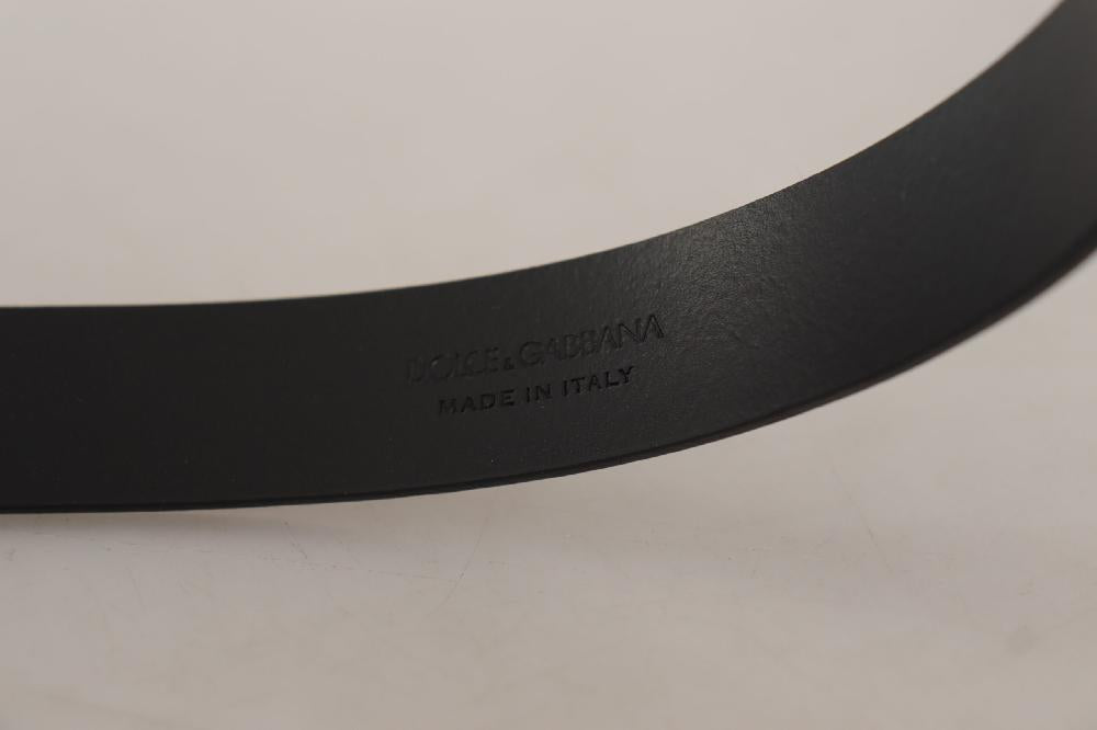 Black Calf Leather Silver Tone Metal Buckle Belt - 80-cm-32-inches
