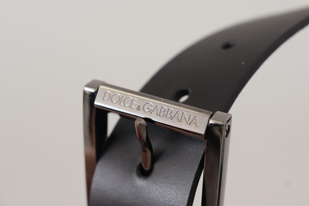 Black Calf Leather Engraved Crown Logo Buckle Belt - 90-cm-36-inches