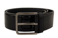 Black Patent Leather Logo Engraved Buckle Belt - 70-cm-28-inches