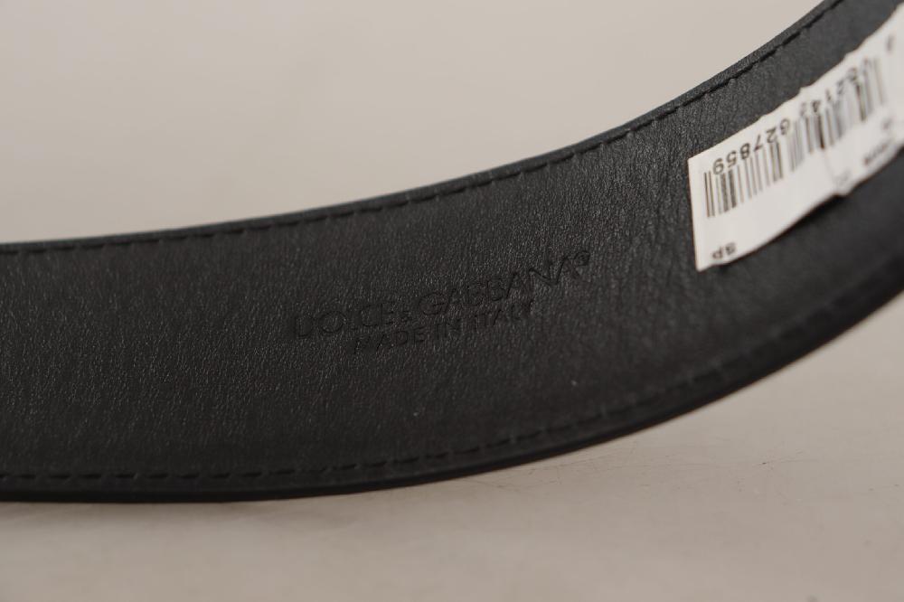 Black Patent Leather Logo Engraved Buckle Belt - 70-cm-28-inches