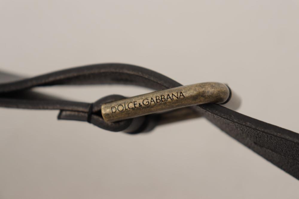 Black Calf Leather Logo Brass Metal Buckle Belt - 90-cm-36-inches