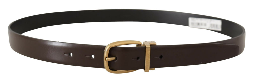 Brown Calf Leather Gold Tone Metal Buckle Belt - 90-cm-36-inches