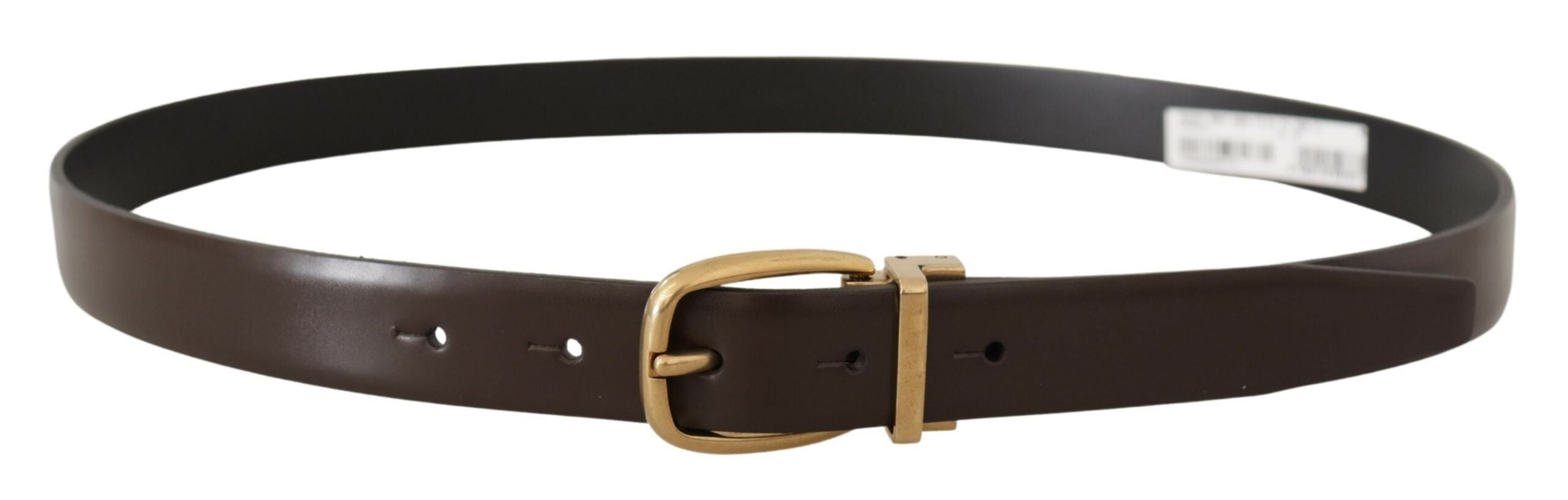 Brown Calf Leather Gold Tone Metal Buckle Belt - 90-cm-36-inches