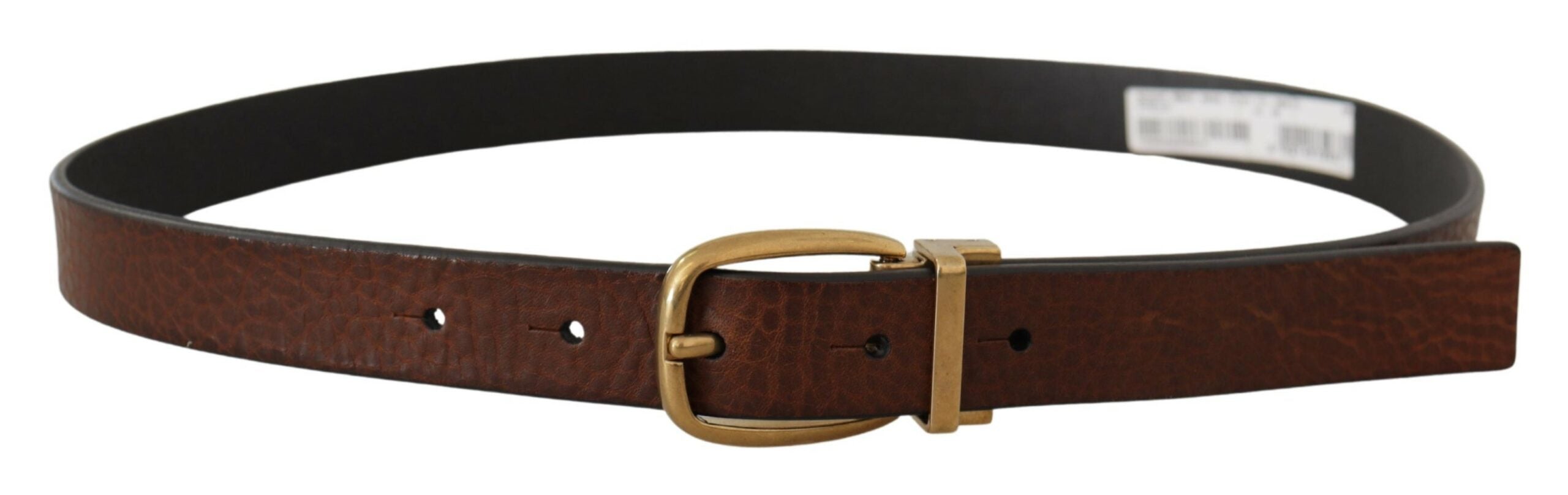 Brown Leather Classic Vintage Metal Buckle Belt - 80-cm-32-inches
