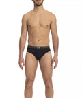 Chic Blue Cotton Blend Logo-Band Men's Trunks Trio - xxl