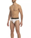Chic White Bi-Pack Briefs with Logo Waistband - m