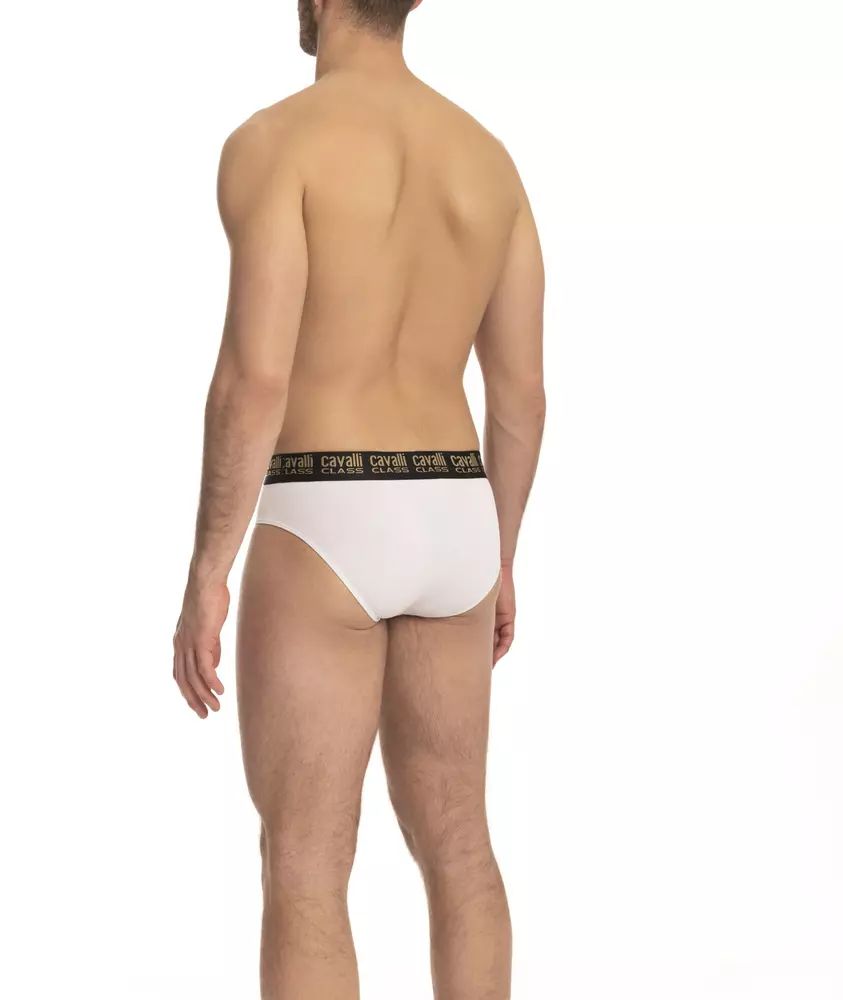 Chic White Bi-Pack Briefs with Logo Waistband - xl