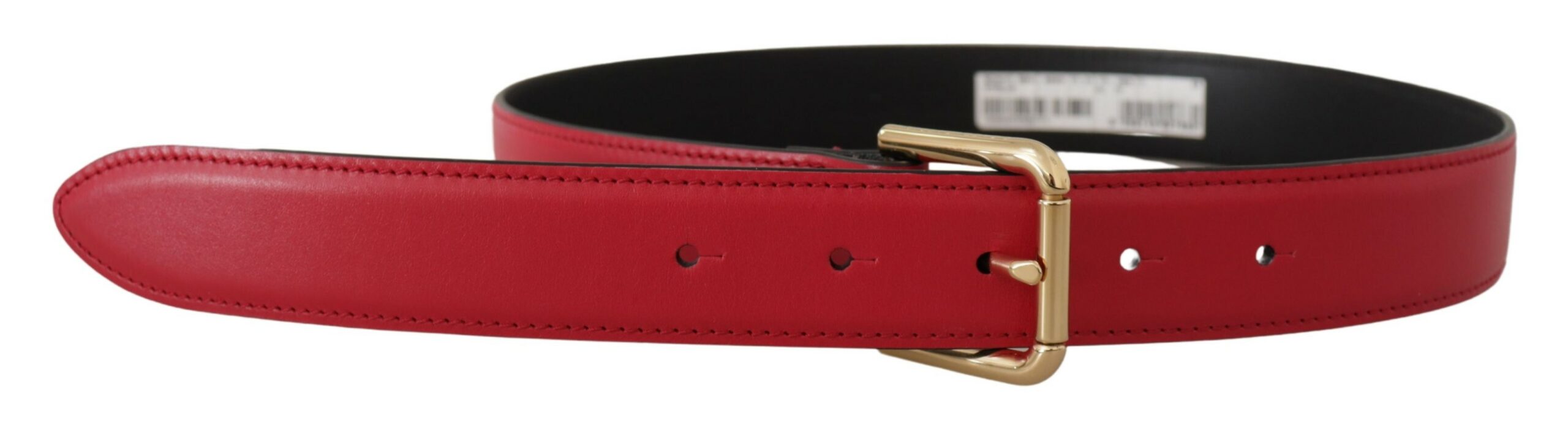 Red Calf Leather Gold Tone Logo Metal Buckle Belt - 70-cm-28-inches