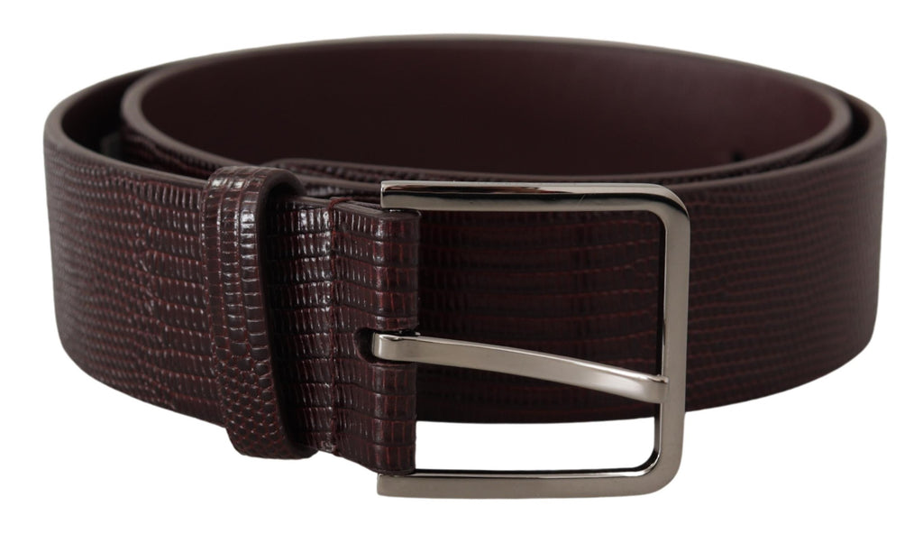 Dark Brown Calf Leather ...r Logo Metal Buckle Belt - 90-cm-36-inches