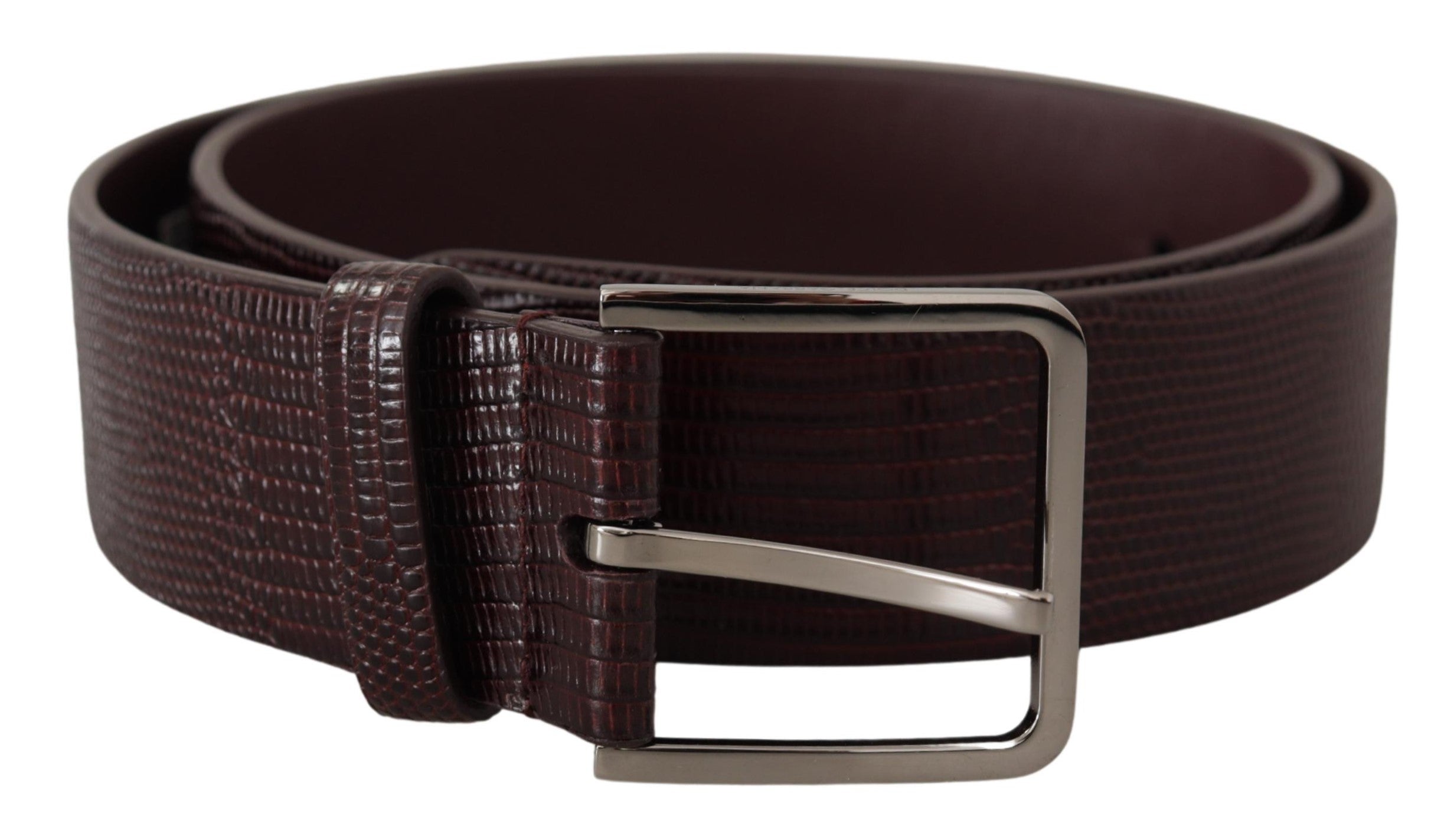 Dark Brown Calf Leather ...r Logo Metal Buckle Belt - 90-cm-36-inches