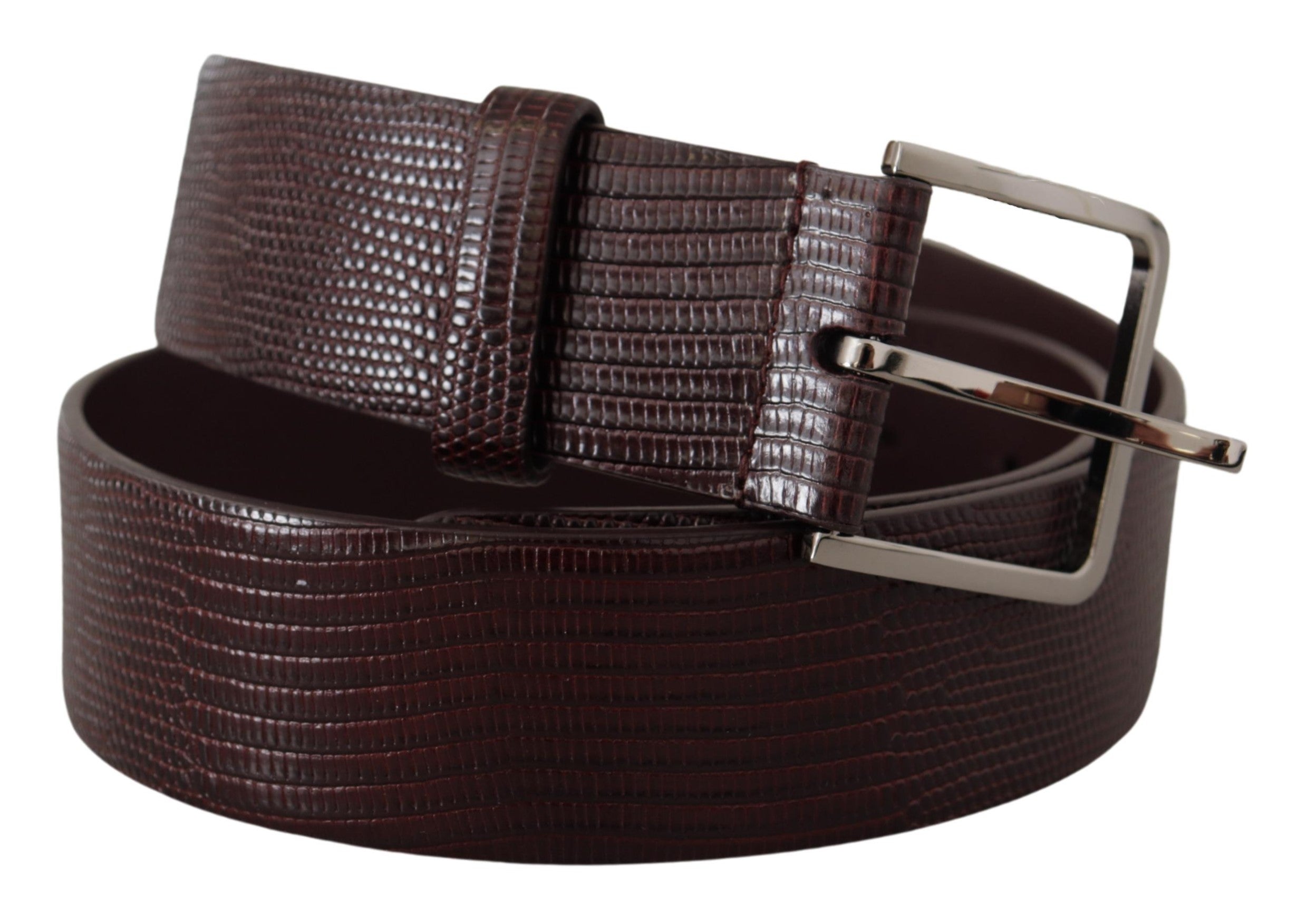 Dark Brown Calf Leather ...r Logo Metal Buckle Belt - 90-cm-36-inches