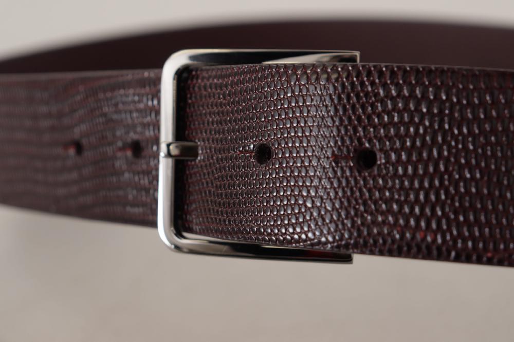 Dark Brown Calf Leather ...r Logo Metal Buckle Belt - 90-cm-36-inches