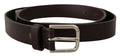 Brown Plain Leather Silver Tone Buckle Belt - 80-cm-32-inches