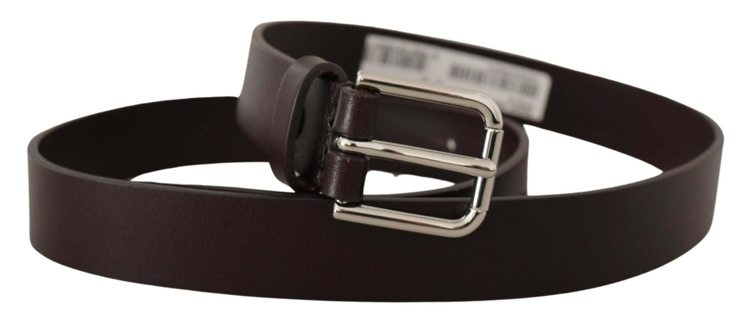 Brown Plain Leather Silver Tone Buckle Belt - 80-cm-32-inches