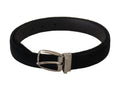Black Classic Velvet Silver Tone Metal Buckle Belt - 90-cm-36-inches