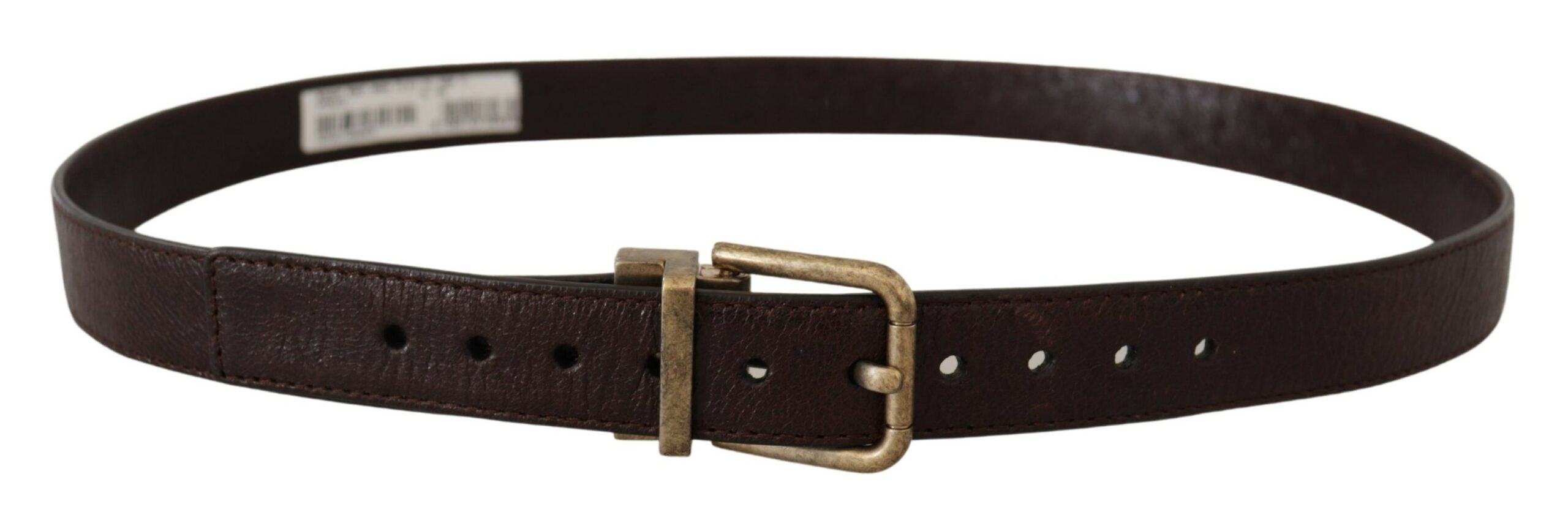 Brown Calf Leather Vintage Logo Metal Buckle Belt - 85-cm-34-inches
