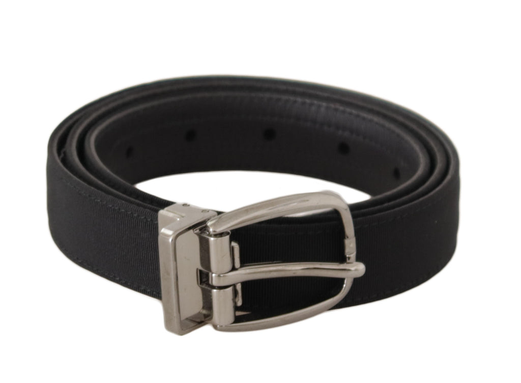 Black Grosgrain Leather ...r Tone Metal Buckle Belt - 85-cm-34-inches