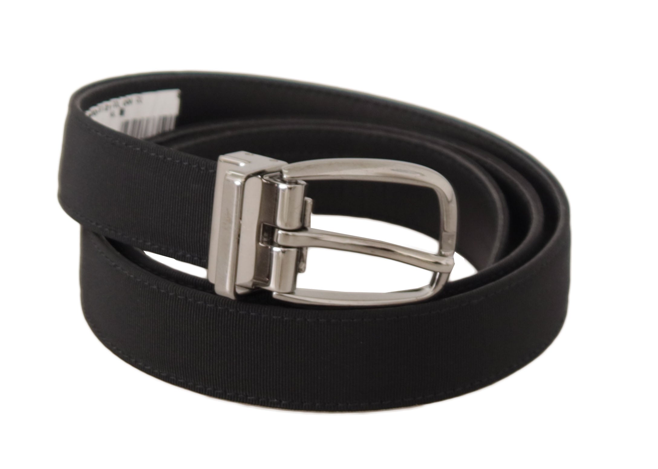 Black Grosgrain Leather ...r Tone Metal Buckle Belt - 85-cm-34-inches