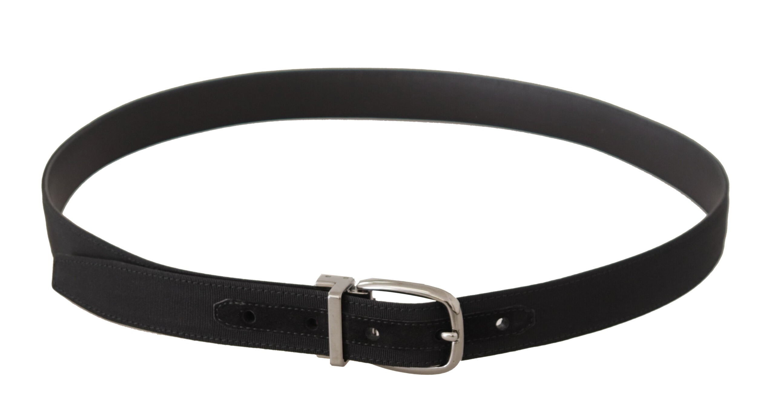 Black Grosgrain Leather ...r Tone Metal Buckle Belt - 85-cm-34-inches