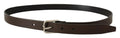Brown Calf Leather Silver Tone Metal Buckle Belt - 95-cm-38-inches