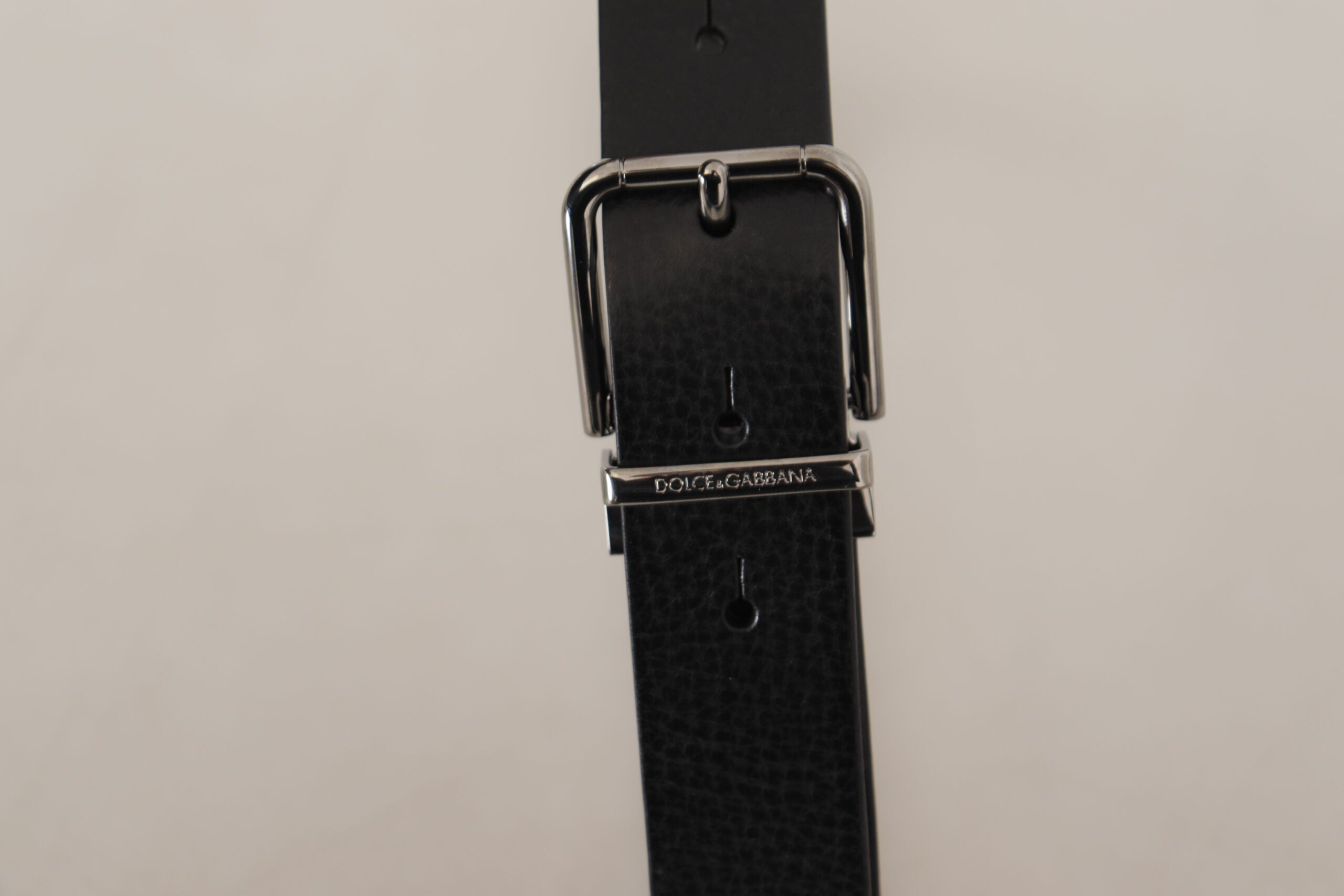 Black Plain Leather Silver Tone Metal Buckle Belt - 80-cm-32-inches