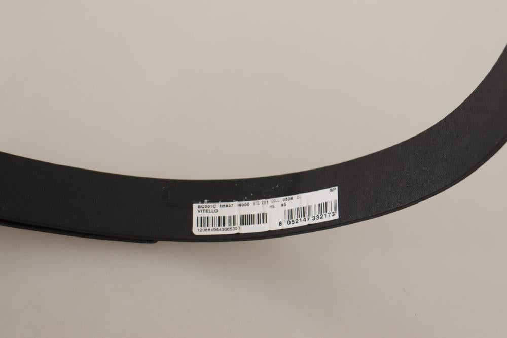 Black Plain Leather Silver Tone Metal Buckle Belt - 80-cm-32-inches