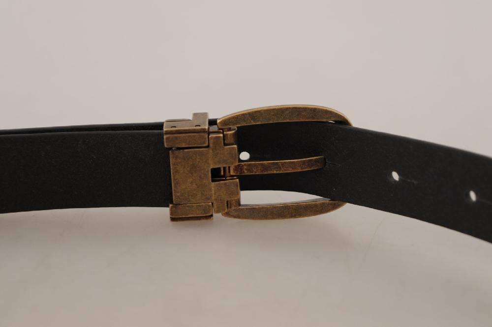 Brown Leather Vintage Style Brass Metal Buckle Belt - 80-cm-32-inches