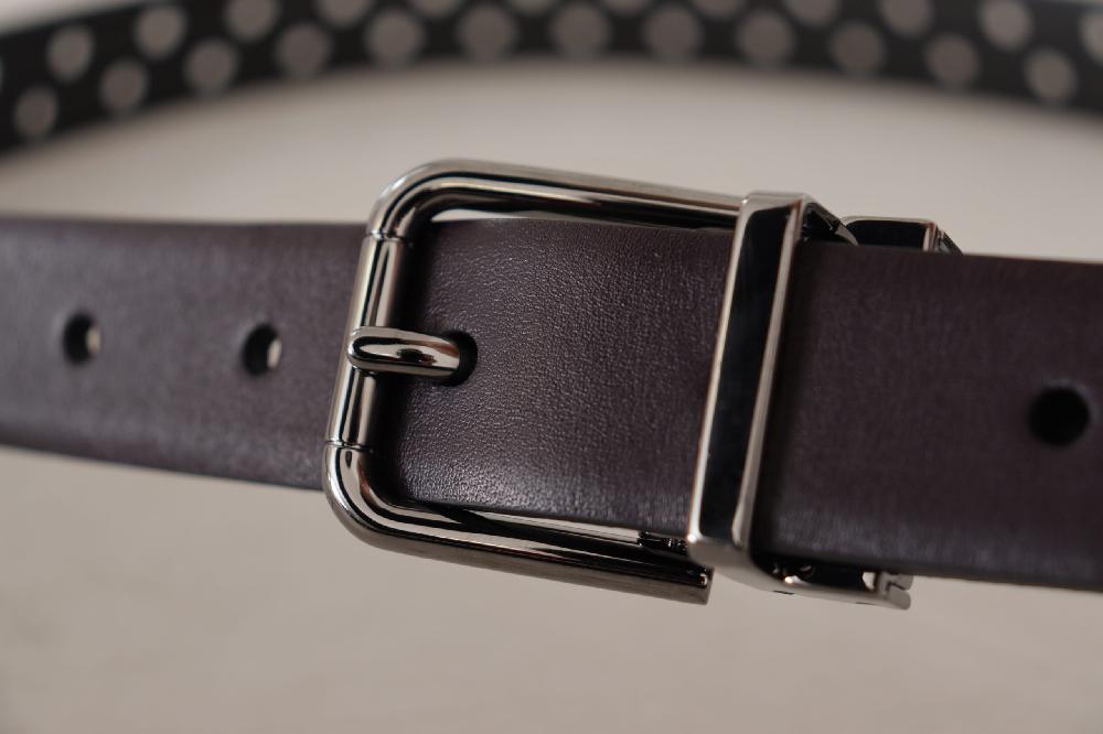Dark Purple Perforated Leather Metal Buckle Belt - 90-cm-36-inches