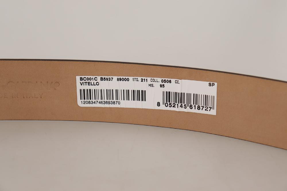 Brown Leather Casual Silver Tone Logo Buckle Belt - 95-cm-38-inches