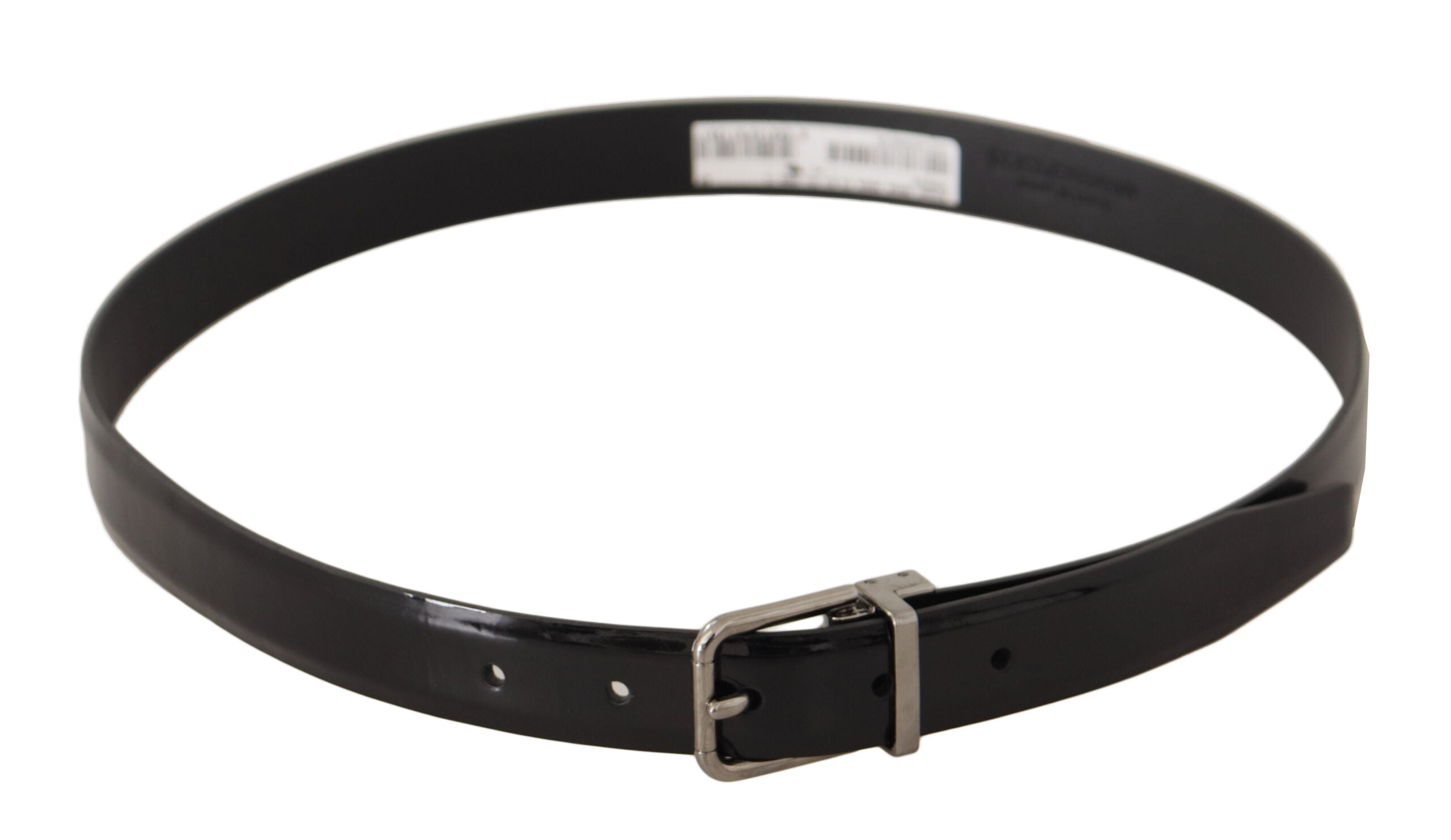 Black Calf Leather Silver Tone Metal Buckle Belt - 85-cm-34-inches