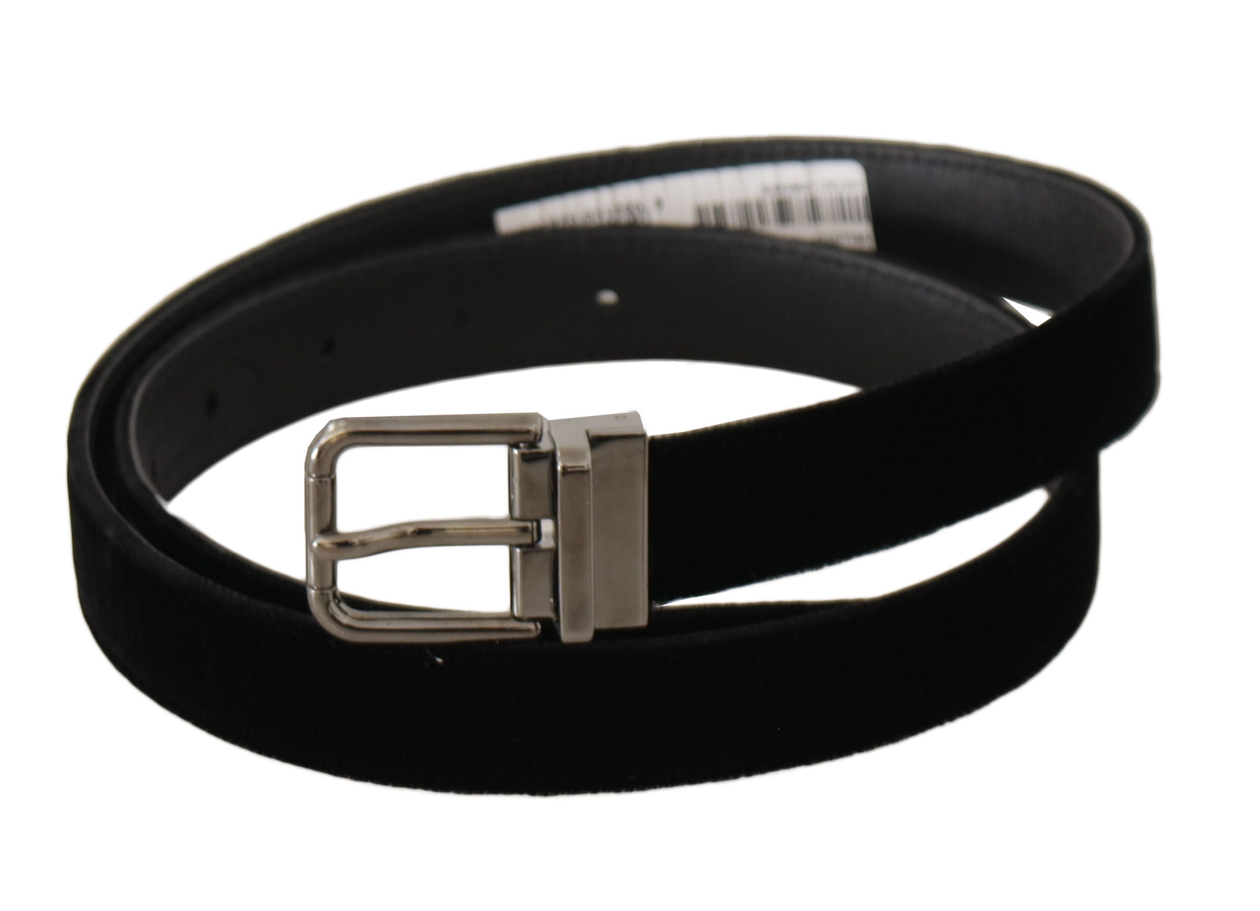 Black Classic Velvet Logo Engraved Metal Buckle Belt - 95-cm-38-inches