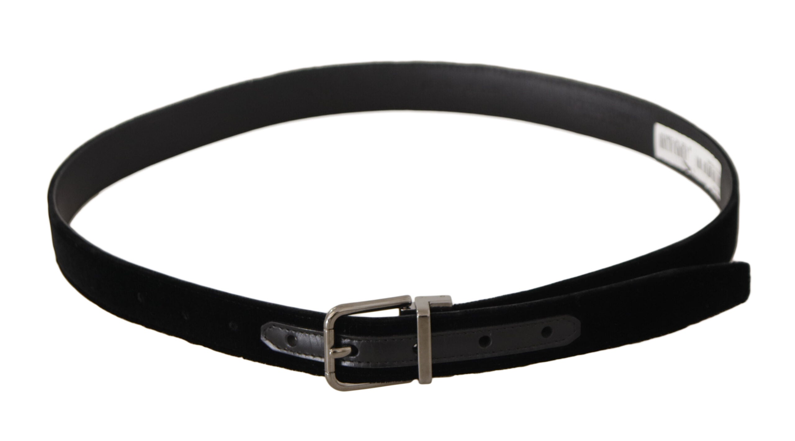 Black Classic Velvet Logo Engraved Metal Buckle Belt - 95-cm-38-inches