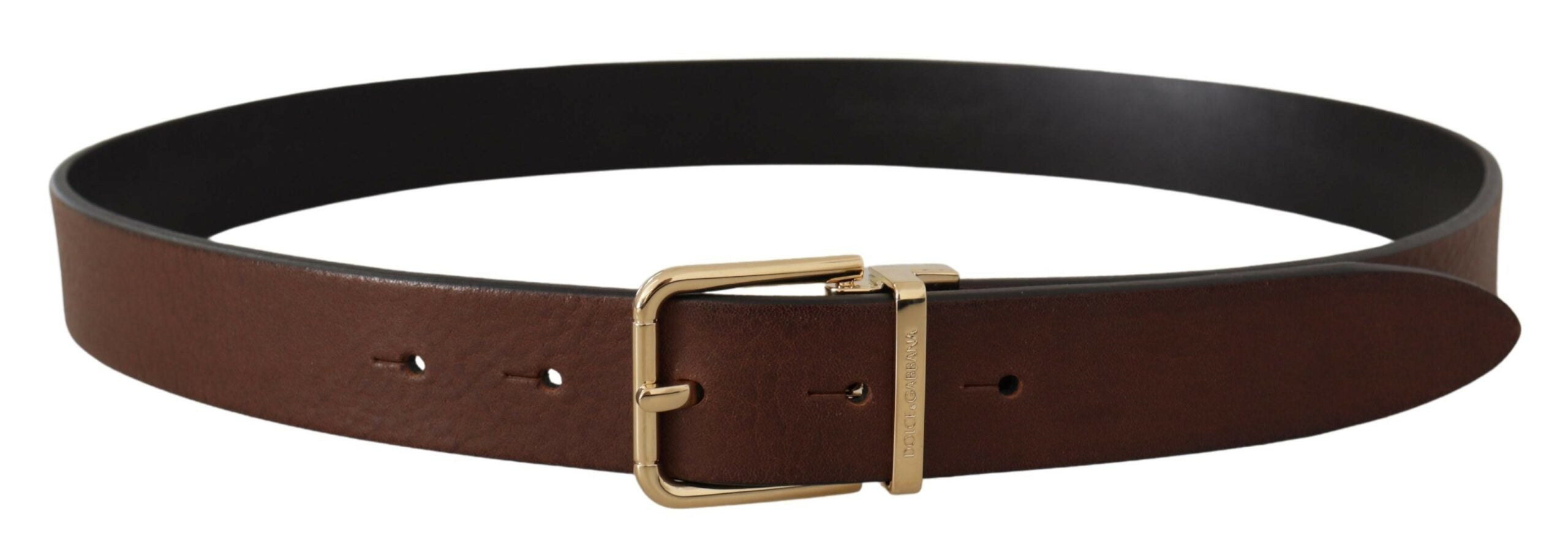 Brown Classic Leather Gold Tone Metal Buckle Belt - 90-cm-36-inches