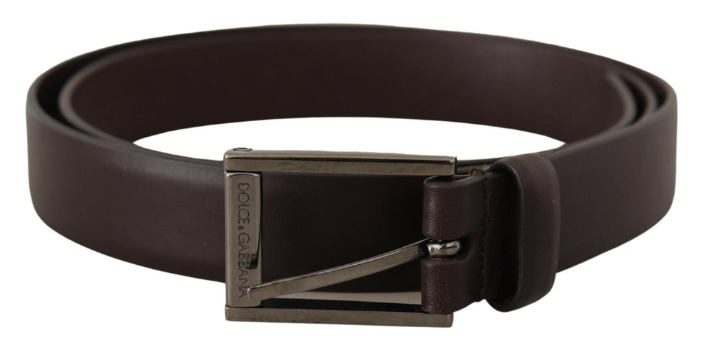 Brown Leather Silver Tone Metal Buckle Belt - 90-cm-36-inches