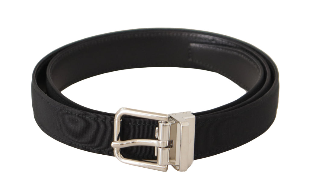 Black Canvas Silver Tone Metal Buckle Men Belt - 95-cm-38-inches